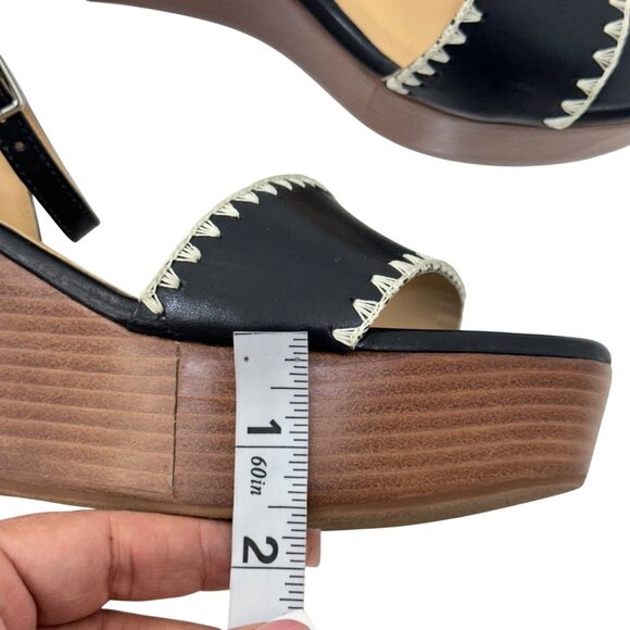 Jack Rogers Women Black Ankle Strap Platform Wedge Sandals SZ 8.5 Flagler Stitch - Picture 5 of 16